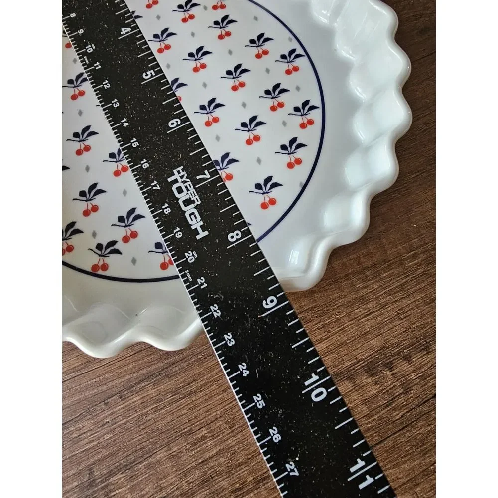 1970s Cherry Design Ceramic Baking Dish, Pie Tart 8